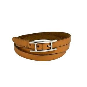 Hermès Hapi 3 Bracelet Light Brown Silver Leather Hardware
